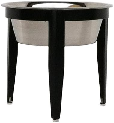 Vision Outdoor/Indoor Elevated Single Diner for Dogs - 10" Tall - Modern Minimalist Metal Dog Bowl Stand - Stylish Raised Pet Bowl for Large Breed - Premium Stainless Steel Bowl