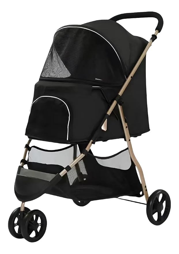 Pet Stroller for Small/Medium Dogs & Cats, Lightweight Travel Stroller(Black)