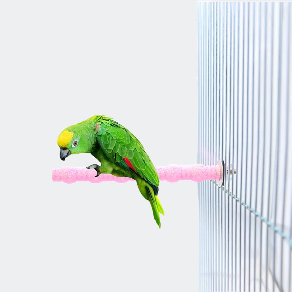 Litewoo Bird Perch Paw Beak Grinding Stick Grit Stand for Parrot Budgies Parakeet Cockatiels Conure Finch Random Color(7.09inch/18cm)