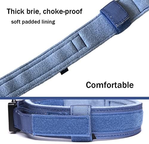 Tactical Dog Collar for Large Dogs with Control Handle,Dark Blue,XXL | 1000D Heavy-Duty Nylon Fabric,Quick-Release Metal Buckle,Adjustable Fit,Soft-Padded Webbing,D-Ring,for Training & Hiking