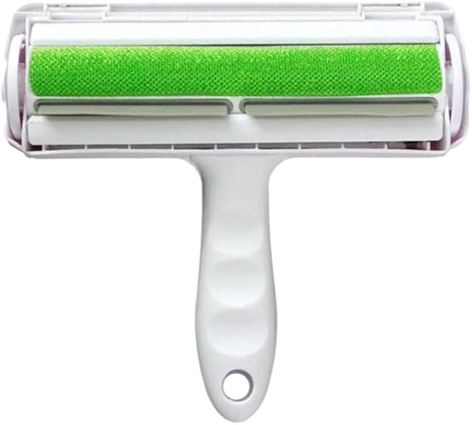 Roller Pet Hair Remover and Reusable Lint Roller - Cat and Dog Hair Remover for Furniture, Carpet, Clothes, Bedding and Car Seats- Lightweight, Multi-Surface Fur Removal Tool (Green)