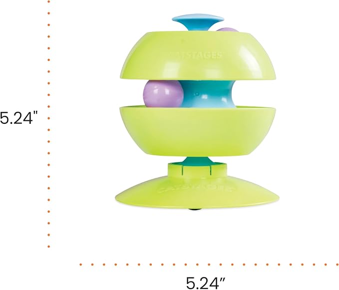 Catstages Twist-A-Ball 3-in-1 Convertible Cat Track Toy, Rolling Ball Toy for Indoor Cats, Green