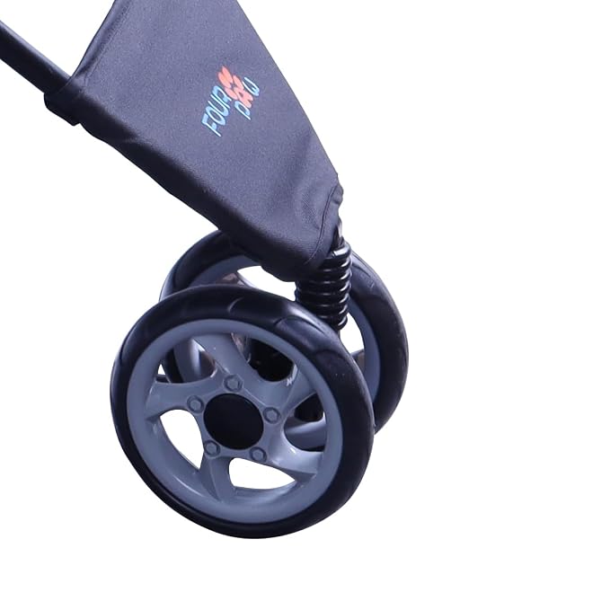Full-Window pet Stroller 3 Wheels for Cats & Dogs, with Storage Basket,Cup Holder, Travel Puppy/Cats Stroller.