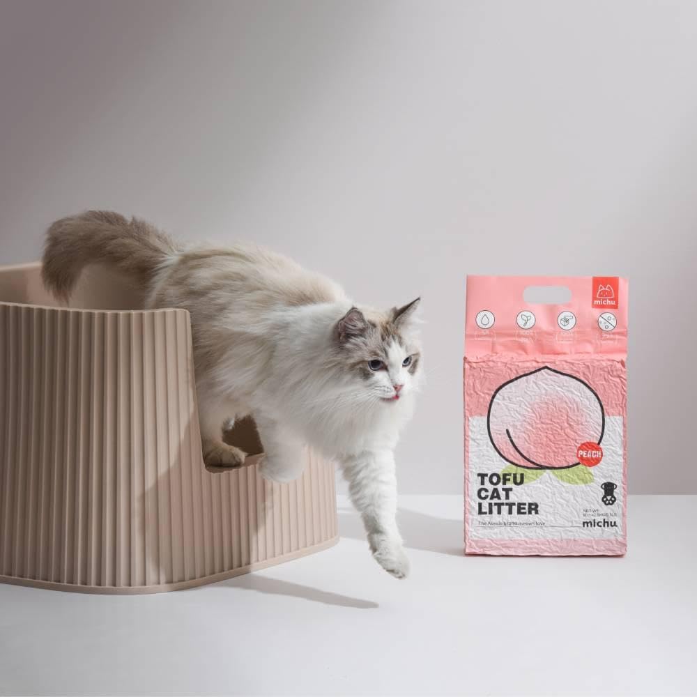 Tofu Cat Litter Natural Clumping Tofu Cat Litter, Fast Clumping and Easily Scoop-able 5.5lb/88oz 5 Scents - Original, 1 Pack