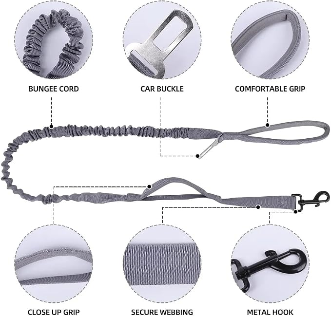 Tactical Dog Harness with Leash for Large Dogs, No Pull Adjustable Dog Harness, Reflective K9 Working Pet Vest for Walking, Training (Camouflage Grey, M)