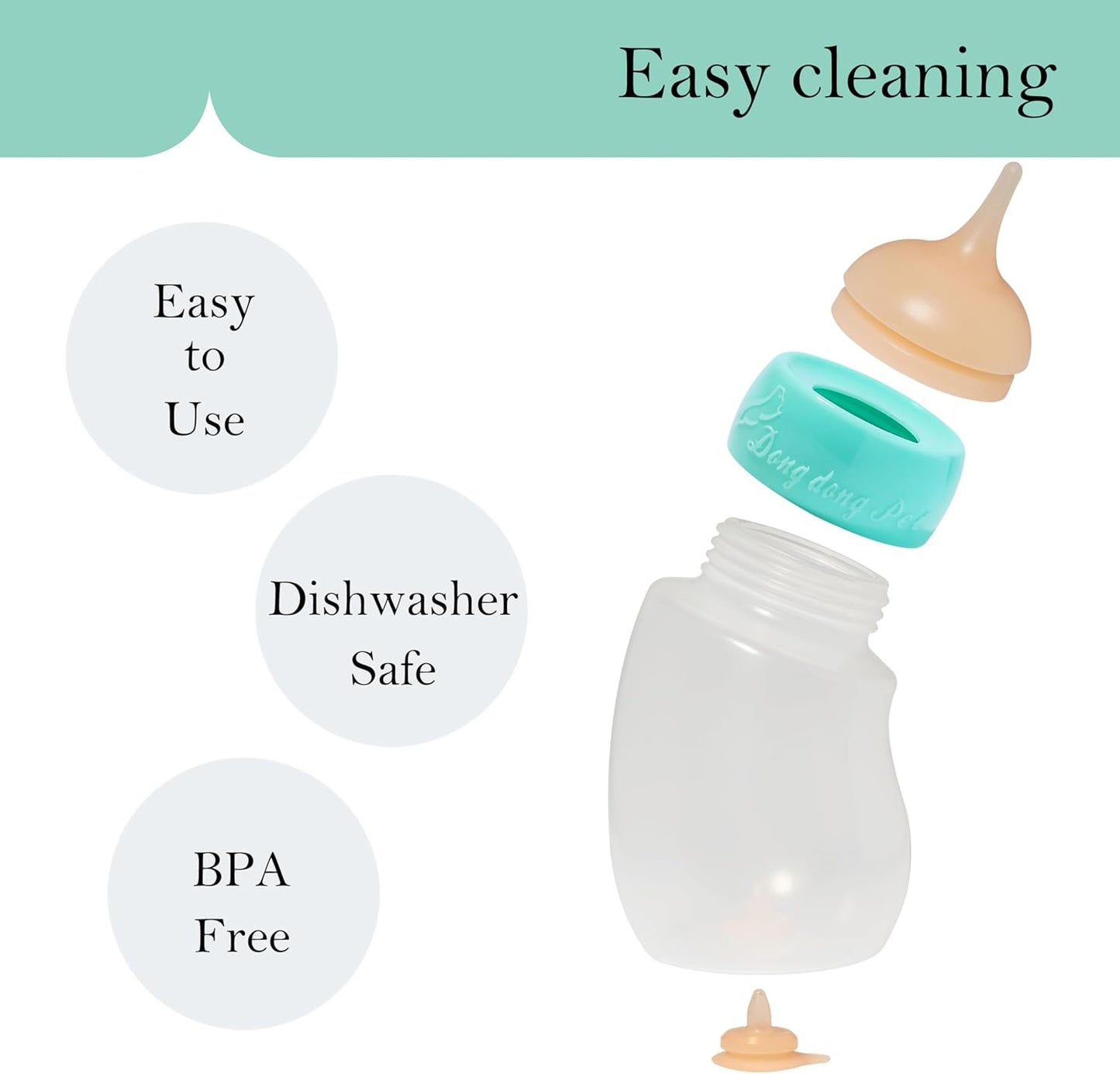 Pet Feeder Bottle,Silicone Feeding Nipple and Syringes for All Breed of Puppies and Other Animals Dongdong pet