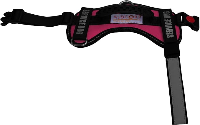 Service Dog Vest Harness – Reflective Service Animal Vest, No-Pull Harness with Handle & Mesh Padding – Sizes XXS-XL for Puppies – 2 Removable Service Patches Included (Extra Small, Pink)