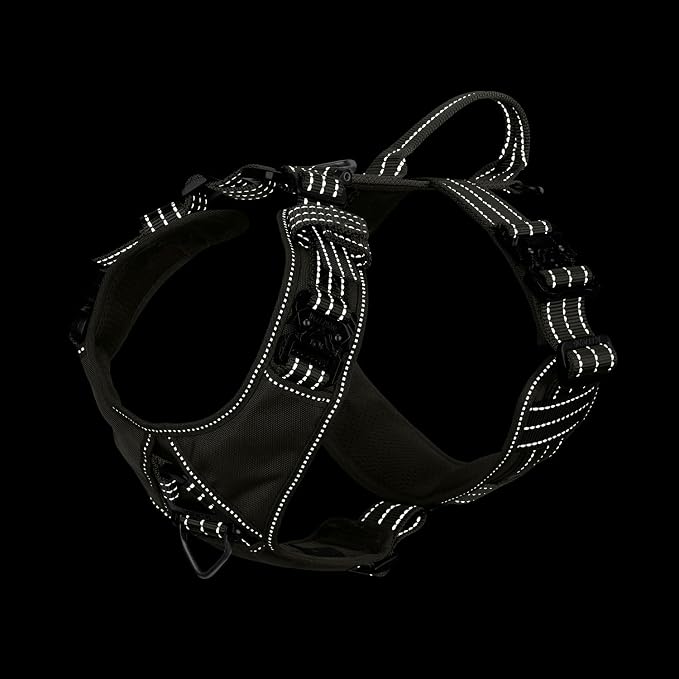 ICEFANG Dog Halter Harness with Metal Buckles,Dog Strap Vest for Medium Dogs
