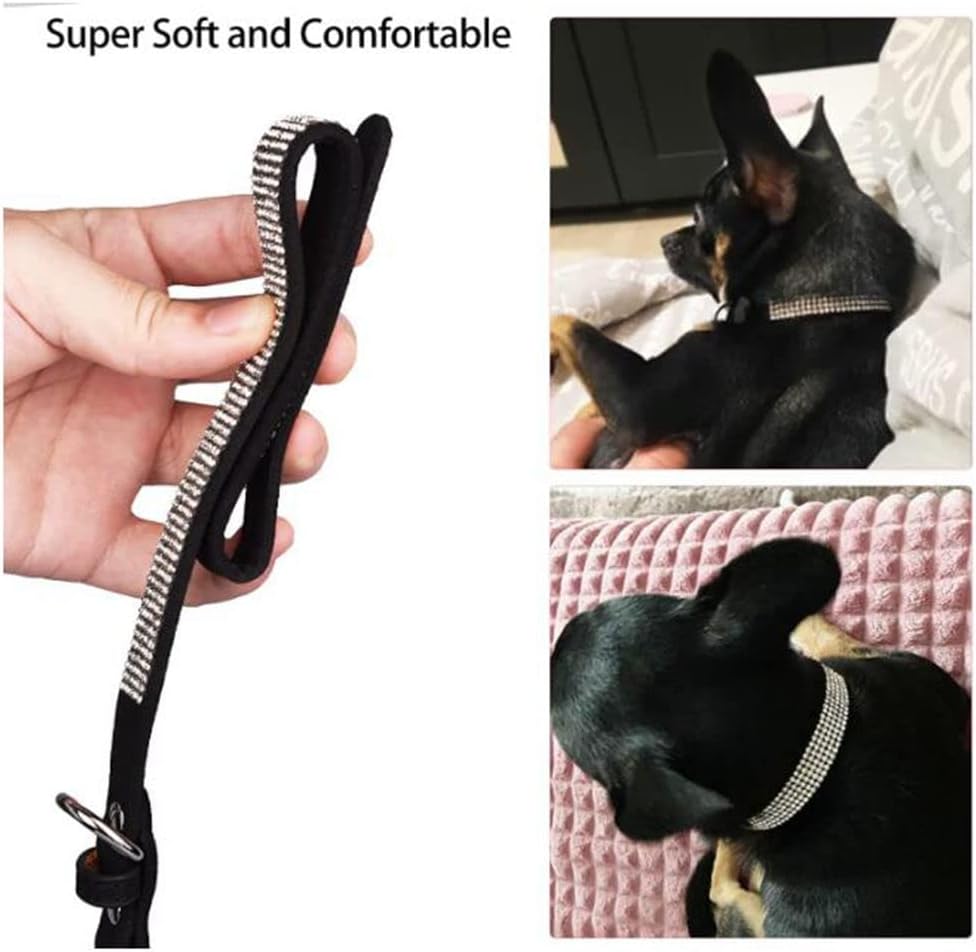 Rhinestone Dog Collar for Small Dogs, Bling Diamond Fancy Crystal Glitter Pretty Jewel Pet Puppy Collars for XXS XS Small Medium Large Breed Girl Dogs Female Cats Kitten, Hot Pink XL