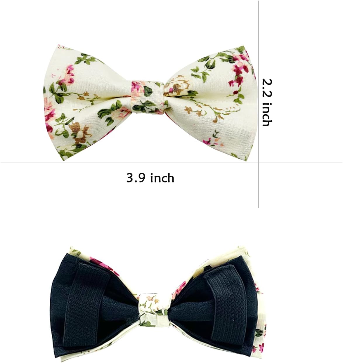 Dog Bow Ties, 10 PCS Flower Pattern Adjustable Bowties for Cats & Small Medium Large Dogs Collar Charms for Birthday Wedding Parties(Flower)