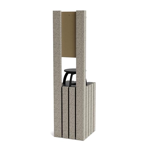Pet Waste Station for Dog Parks, Trails & Public Spaces | Made of Highly Durable Recycled Wood | Built in Trash Can and Bag Dispenser | Weather Resistant & Built to Last - Weathered