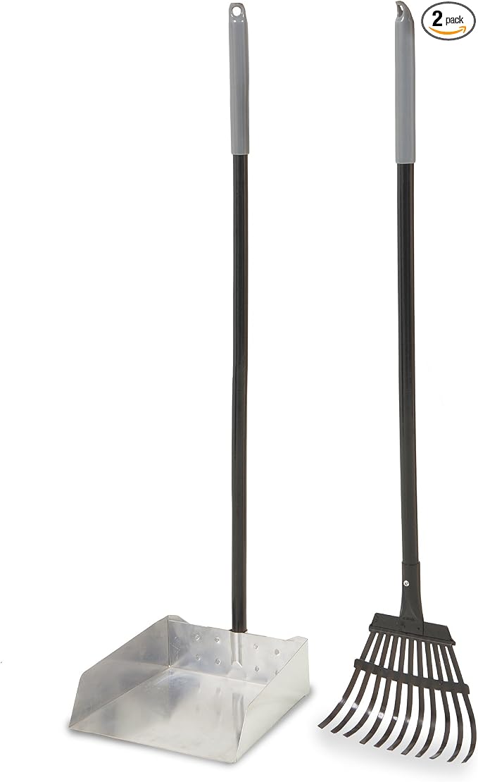 Petmate Clean Response Aluminum Rake and Pan, Large
