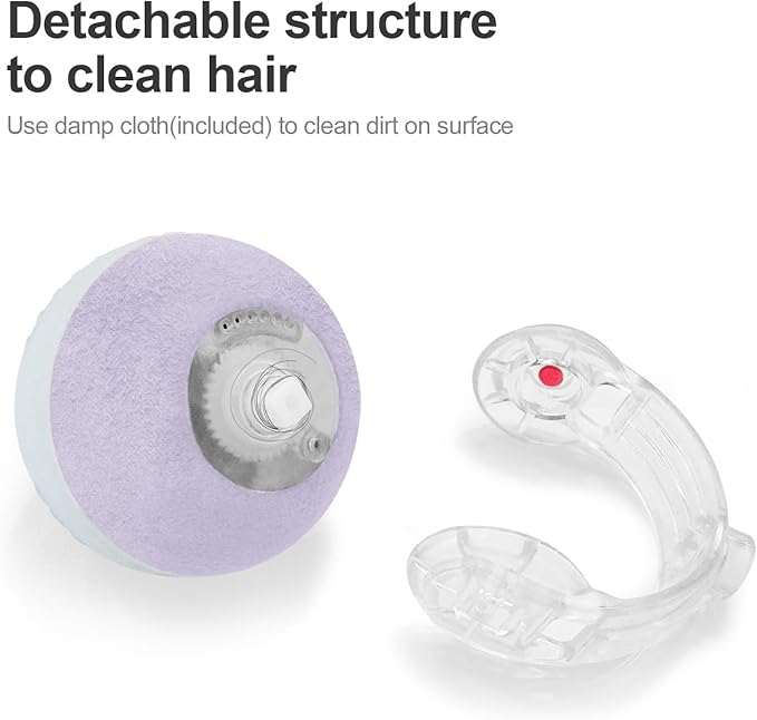 Interactive Cat Toys for Indoor Cats,The 3rd Generation Agile Moving Cat Ball with Elastic Mesh Tail,Automatic Kitten Toys for Bored Indoor Cats (Purple)