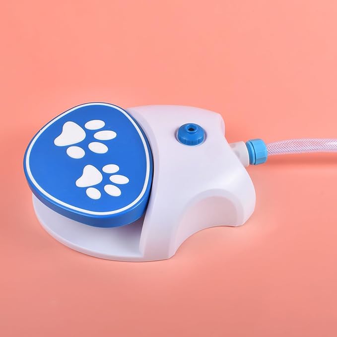 Haofy Step on Activated Dog Water Fountain for Outdoor Use - 2 Gallon Pet Water Dispenser with Hose Connection No Batteries for Backyard Camping Dog Park Travel