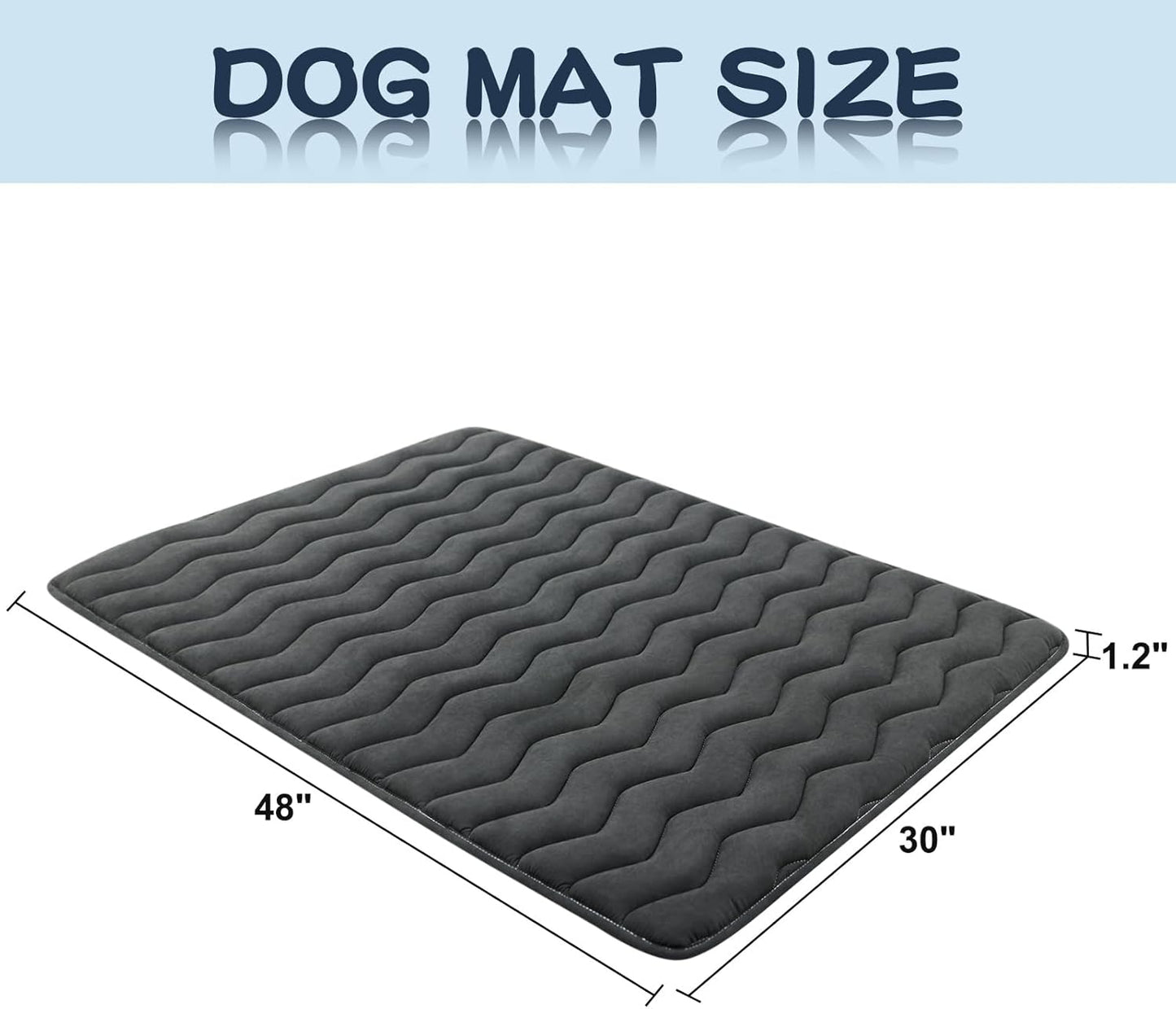 Bubble bear Dog Crate Mat - Upgraded Thick, Ultra Soft, Washable & Anti-Slip Kennel Pad for Small/Medium/Large Dogs, Dark-Hued to Hide Stains (48"x30")
