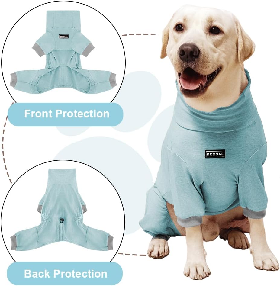 Dog Pyjamas PJS Sweater Clothes and Home Clothing Suitable for Small to Medium Breeds of Dogs, Dog Neutering Suits, Extra-Large Stretch Fabric, Four-Legged Clothes (Thin Blue, XL)