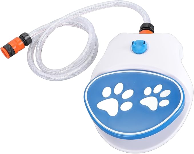 Outdoor Dog Water Fountain, with Hose for Pets, Drinking Water Bowl, Step On Dog Sprinkler, Large Pedal