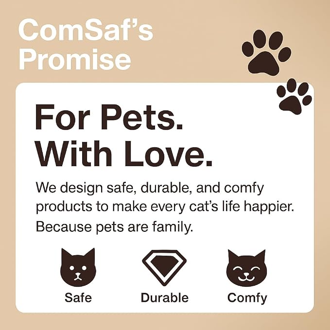 ComSaf Large Cat Scratcher Bed 26.7 in, Cardboard Cat Couch Scratch Pad | Cat Scratching Board, Sofa Lounger Shape, Furniture Protection, Indoor Floor Use, Adult Cats, Claw Care