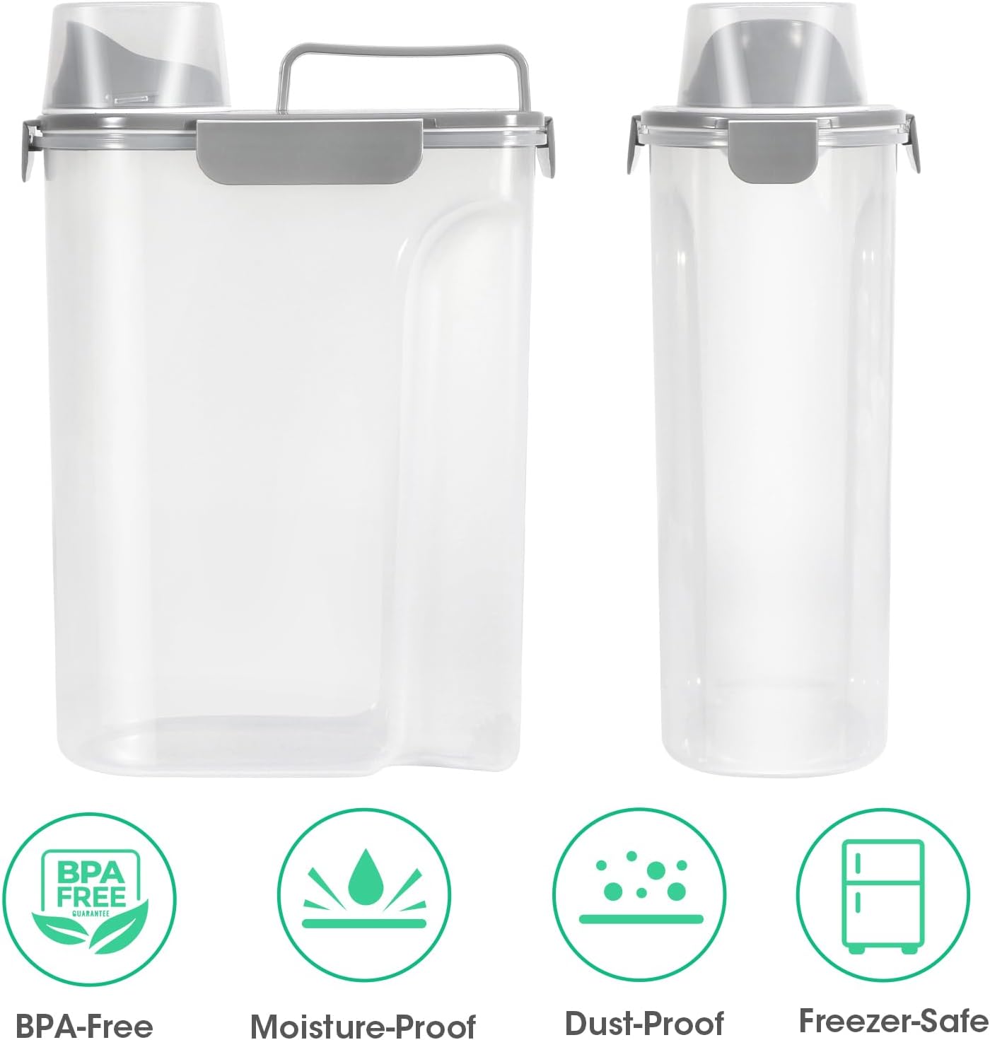 TBMax Dog Cat Food Storage Container 5 to 7 lbs, Airtight Pet Food Dispenser with Easy-Pouring Spout & Measuring Cup, Portable Kibble Container for Travel Dog Food Storage