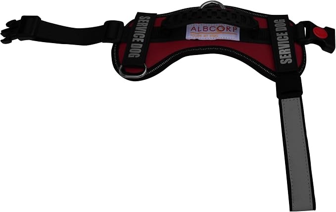 Service Dog Vest Harness – Reflective Service Animal Vest, No-Pull Harness with Handle & Mesh Padding – Sizes XXS-XL for Puppies – 2 Removable Service Patches Included (Extra Small, Maroon)
