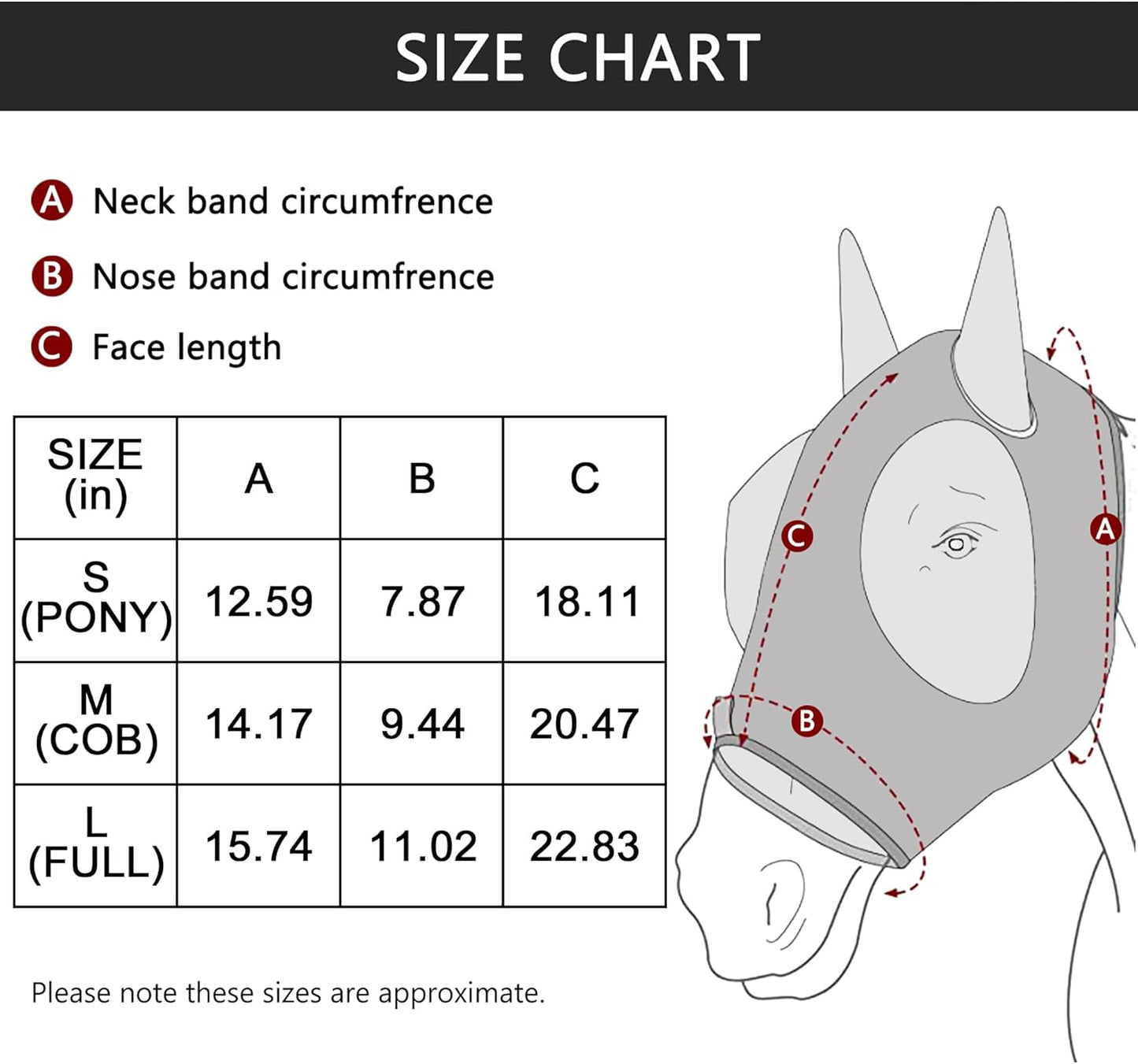 Horse Fly Mask with Ears - Large Eye Space for Full Vision, Breathable Stretch Comfort Fit, UV Protection, Forelock Opening, Easy Pull-On Green Full