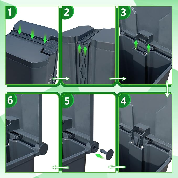 Outdoors Pet Waste Station 20L/5 Gallon Dog Poop Trash Can with Lid – Foot Pedal, Removable Inner Bin,Includes 200 Bonus Waste Bags & Long Handle Green Pooper Scooper