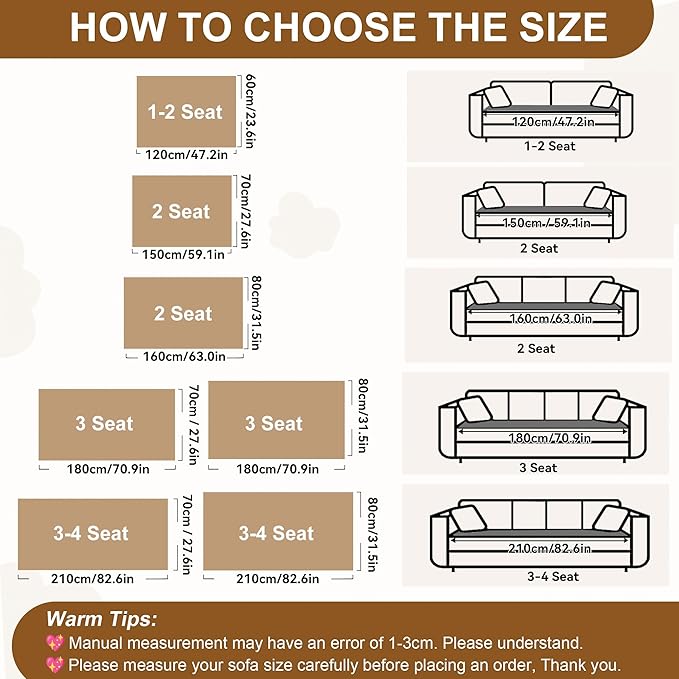 OTOB Couch Cover for Dogs Washable, Non Slip Funny Pet Couch Covers Sofa Slipcovers Cushion Mat, Plush Soft Cozy Pet Friendly Furniture Protector, All Seasons (Cream, 23.6" x 47.2")