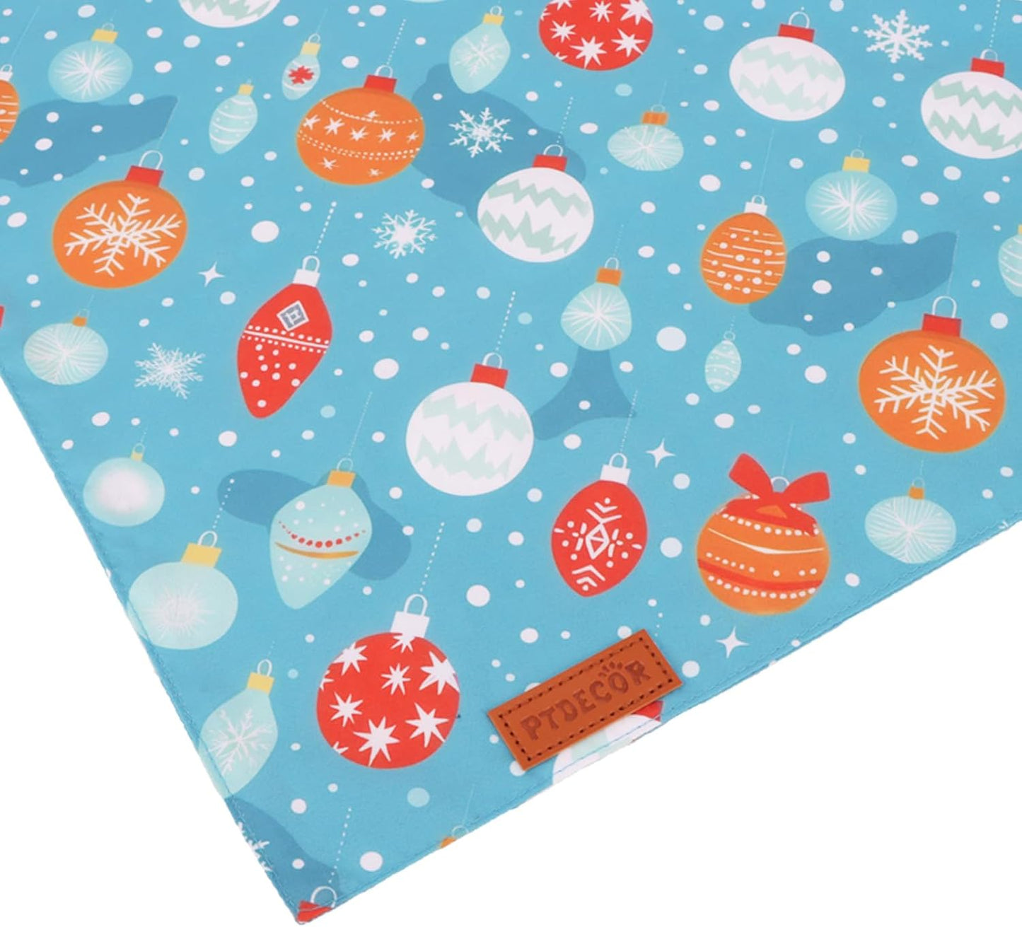 PTDECOR Christmas Dog Bandana, Xmas Light Bulb Santa Reversible Holiday Dog Scarf, Triangle Christmas Bandanas for Small Dogs Pets (Small)