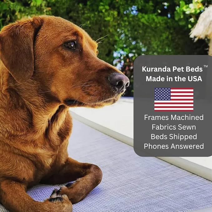 Kuranda Chewproof Elevated Dog Bed – 25" x 18" - Sunsure Textilene - Sierra