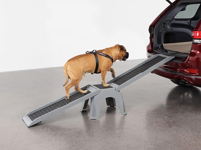 WeatherTech Easy Ramp - Non-Slip Dog Ramp for Cars, Trucks & SUV's - Supports Up to 300 lbs. - Safe Way for Pets to Access Camper,Car, Bed, Couch & Other Home Areas, Gray/Black