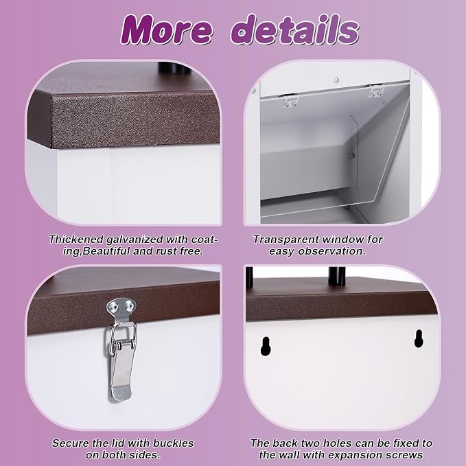 Automatic Dog Feeder Large Breed Outdoor Gravity Auto Feeder Dog Food Dispenser for Large Dogs Pets Metal Galvanized