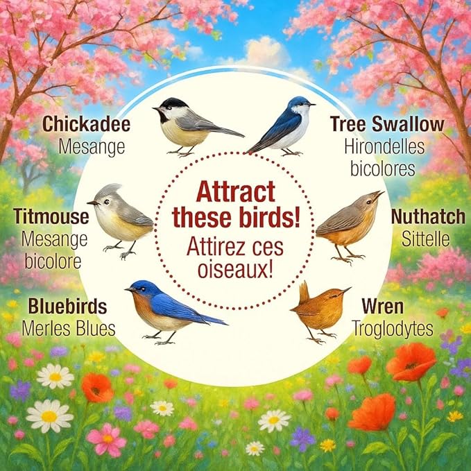 CEDAR ALPHA Bluebird Bird House with Camera,Metal Roof,1080P Birdhouse for Outside with Night Vision, Birdhouse with Camera APP Control, 2.4G WiFi App to Observe Bird Activities