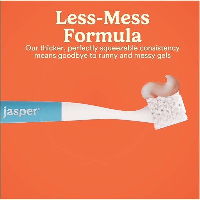 Jasper Dog Toothpaste Double Enzymatic Pack of 2 - Plaque Remover for Teeth, Whitens Teeth, Improves Bad Breath Natural Pet Toothpaste, Chicken/Poultry Flavor 3.5oz