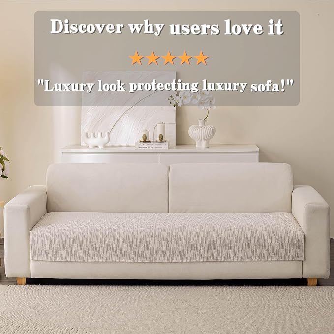 Soft Waterproof Chenille Cover Washable, Non Slip Sectional Sofa Covers for 3 Cushion Couch Sofa L Sharped Sofa Slipcover for Pets, Furniture Protector (1 PCS 36"x70" Coffee)