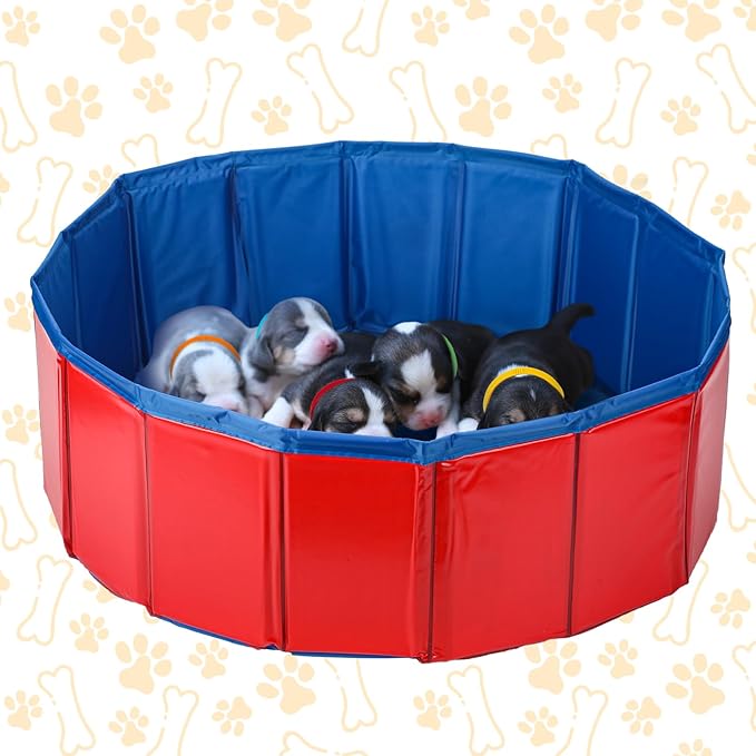 Arrowbash 57 Pcs Puppy Kitten Whelping Supplies Whelping Kit for Puppies Birth Dog Kitten Bottle Feeding Kit for New Born Puppy Supplies Include Feeding Tube Etc(24" in Diameter)