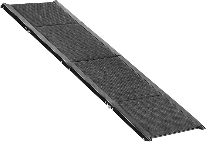 VEVOR Dog Ramp for Cars, 63" L x 17" W, Folding Pet Ramps for Medium & Large Dogs up to 250lbs, Pet Stair Ramp with Non-Slip Oxford Fabric Surface, Portable Outdoor Dog Car Ramps for SUV & Truck
