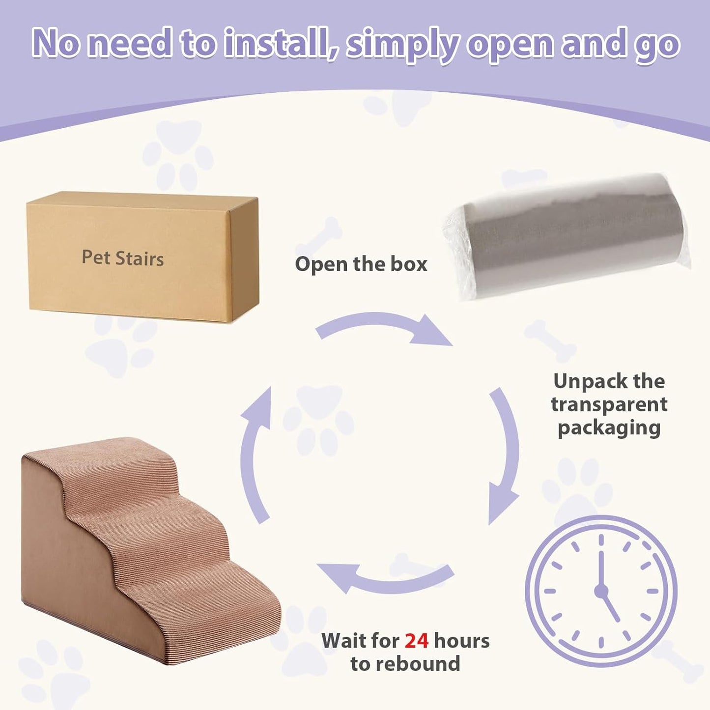 Dog Stairs for Small Dogs, 2-Steps Dog Ramp for Couch, Pet Stairs with Highly Supportive Foam and Non-Slip Bottom, Pet Steps for Cat & Doggie (High 11.8 Inch)