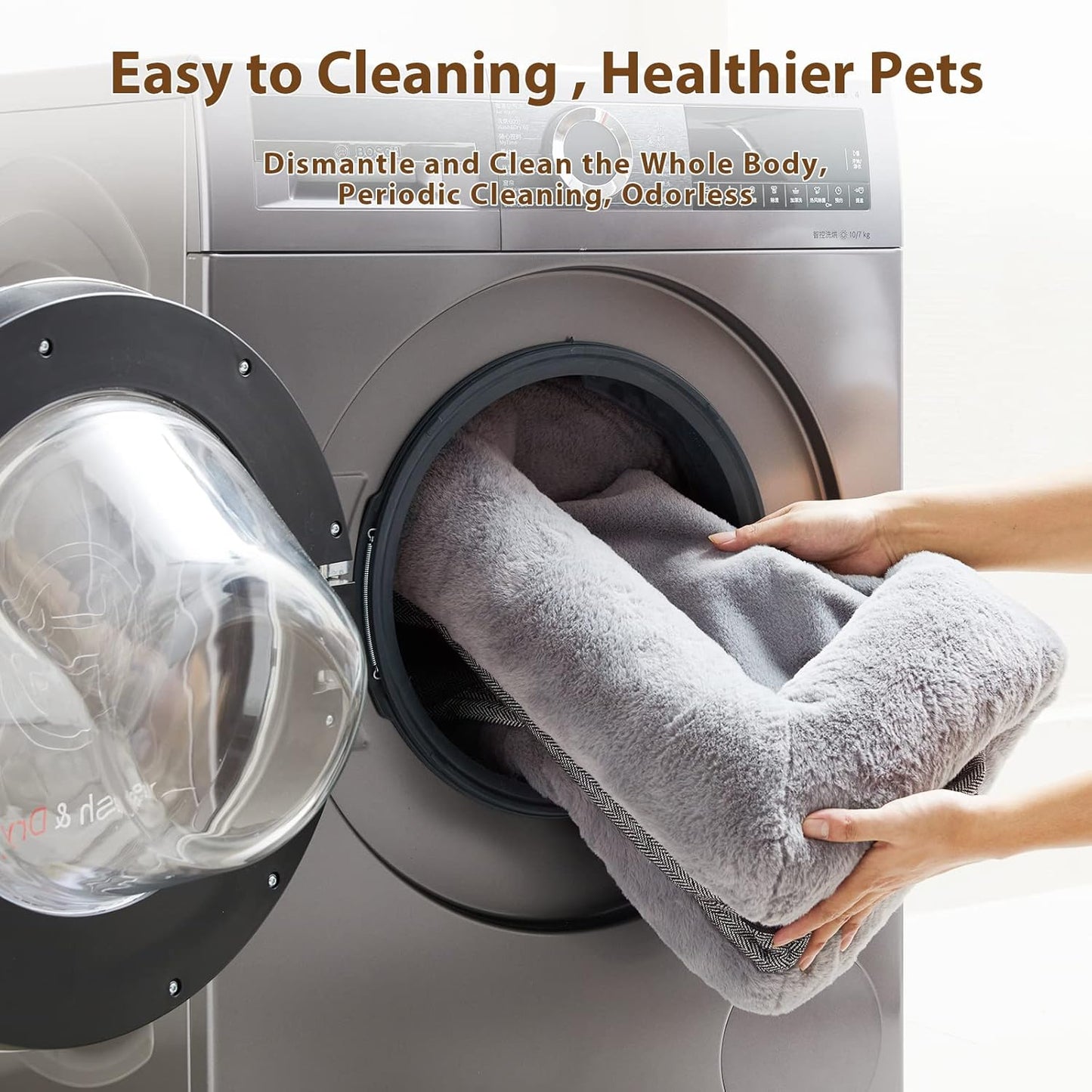 BFPETHOME Dog Beds for Small Dogs, Washable Dog Bed with Sides, Orthopedic Medium Sized Soft Mats with Removable Cover & Waterproof Pet Mat for Pet