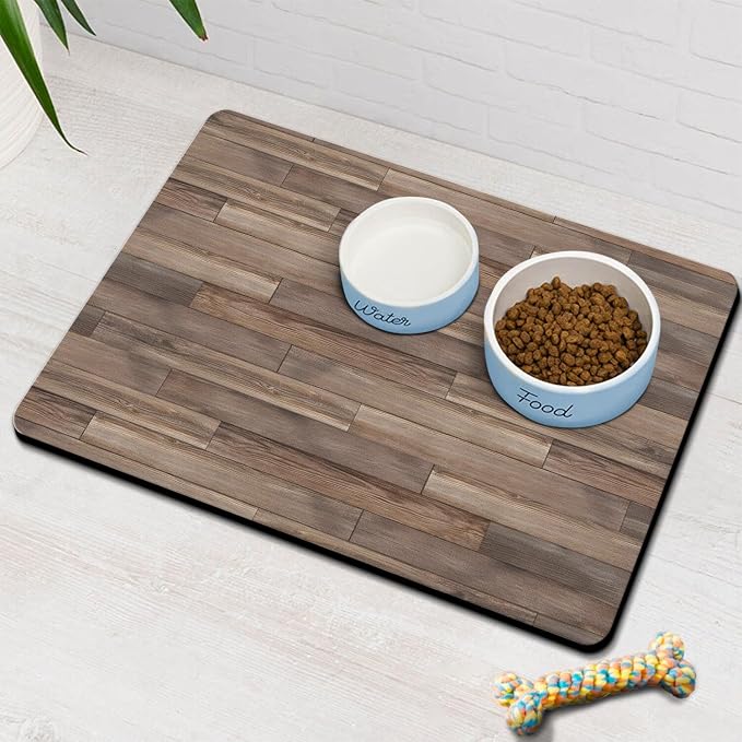 Pet Feeding Mat for Floors Waterproof Dog Mat for Food and Water Absorbent Quick Dry Non Slip mat for Cat Bowls