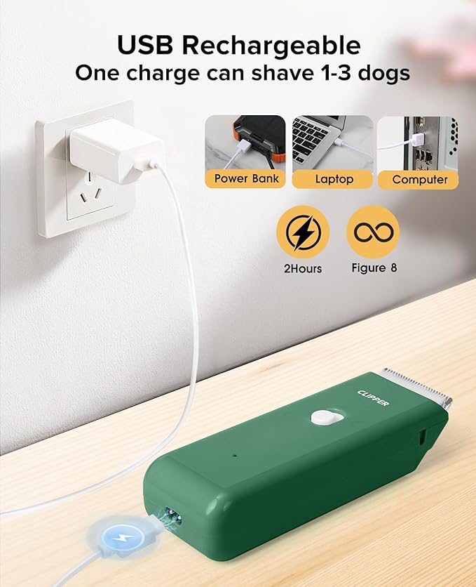 Pet Clippers for Dog Hair Grooming Low Noise, Rechargeable Cordless Cat Shaver with Ceramic Blade,Portable Pet Hair Trimmer for Matted & Long Hair