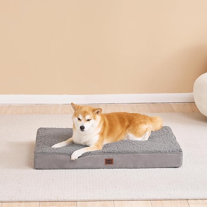 EHEYCIGA Orthopedic Dog Bed Extra Large with Removable Washable Cover, 41IN | Egg Crate Foam Support, Durable Oxford fabric, Non-Slip Bottom, Machine Washable, Soft Waterproof Plush Pet Bed Mat For Crate