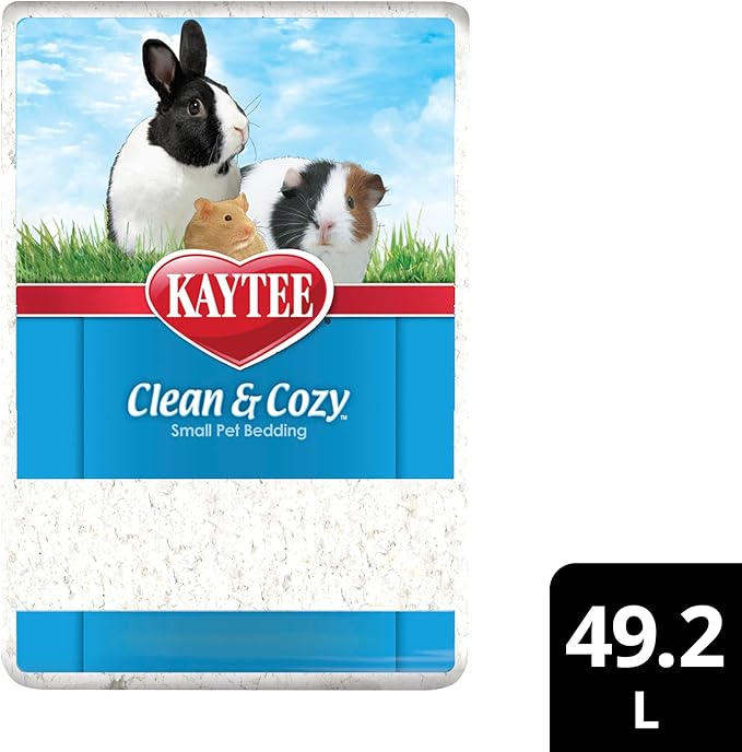 Kaytee Clean & Cozy White Paper Bedding, Made for Small Animals, 49.2 Liters