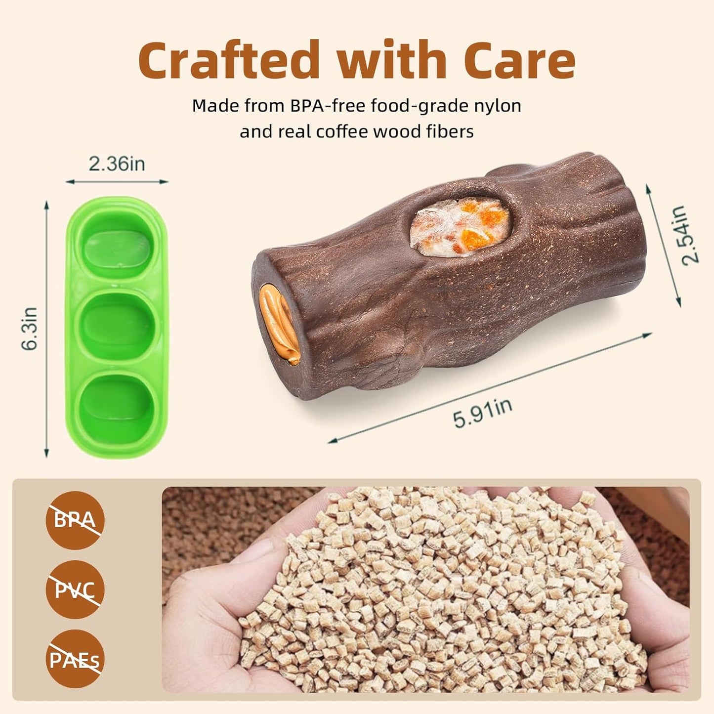 Dog Toys for Aggressive Chewers, Interactive Indestructible Dog Toys to Keep Them Busy, Durable Dog Frozen Treat Toy for Large & Medium Dogs, Reduces Anxiety & Extends Playtime, Brown