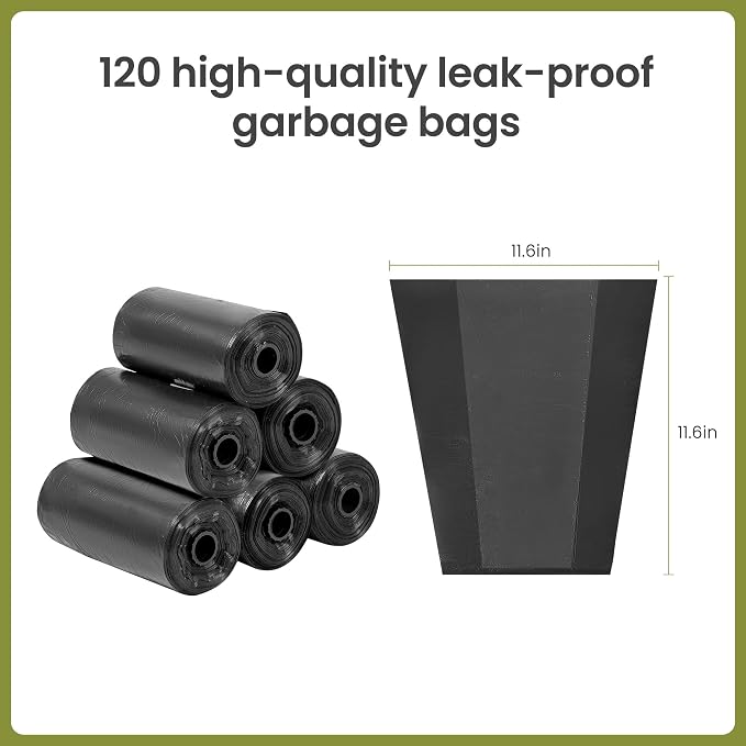 32in Dog Pooper Scooper with Bag Attachment, Foldable Long Handle | Thickened ABS dog scooper for large dogs. Features curved grip, jagged teeth, 120 bags, clip & extra 2x springs/buckles.