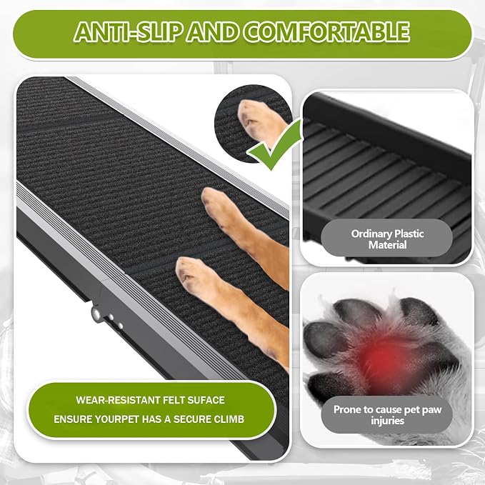 Dog Ramp for Cars SUV Truck-17.3"x71" Heavy Duty Foldable Wide Outdoor Pet Stairs with Non-Slip Surface Portable Folding Design for Large Dogs Up to 250lbs (71" L x 17.3" W)