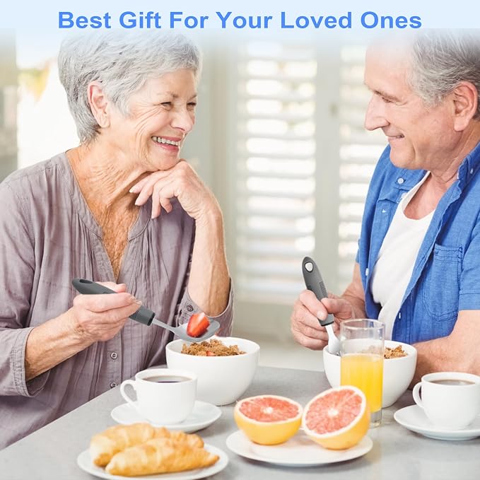 Adaptive Utensils, Weighted Utensils for Hand Tremors, Utensils for Parkinsons Patients,Elderly,Arthritis,Weak Hand Grip,Tremors & Handicapped. Stainless Steel Knife,Fork and Spoons Set (regular 4pcs)