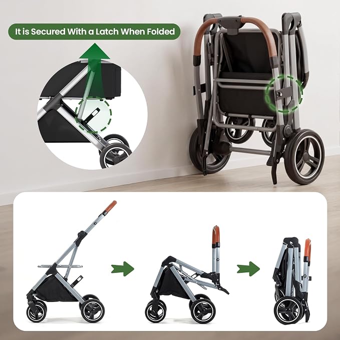 Dog Strollers for Small Medium Dogs Cats 44 lbs,3-in-1 Detachable Pet Carrier Stroller,4 Wheels One-Hand Fold Travel Carriage with Storage Basket,Pet Pad,Cup Holder(Black)