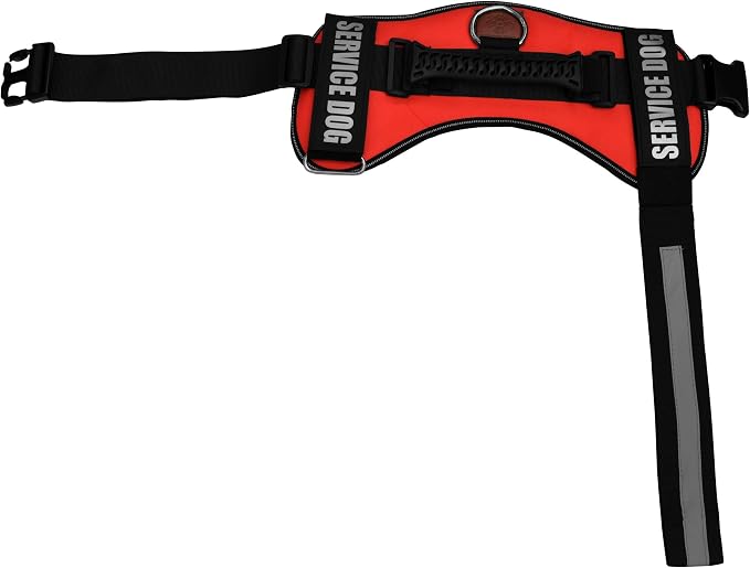 Service Dog Vest Harness – Reflective Service Animal Vest with Handle, No-Pull Adjustable Mesh Padding – XXS–XL – 2 Removable Patches. (Extra Large, Red)