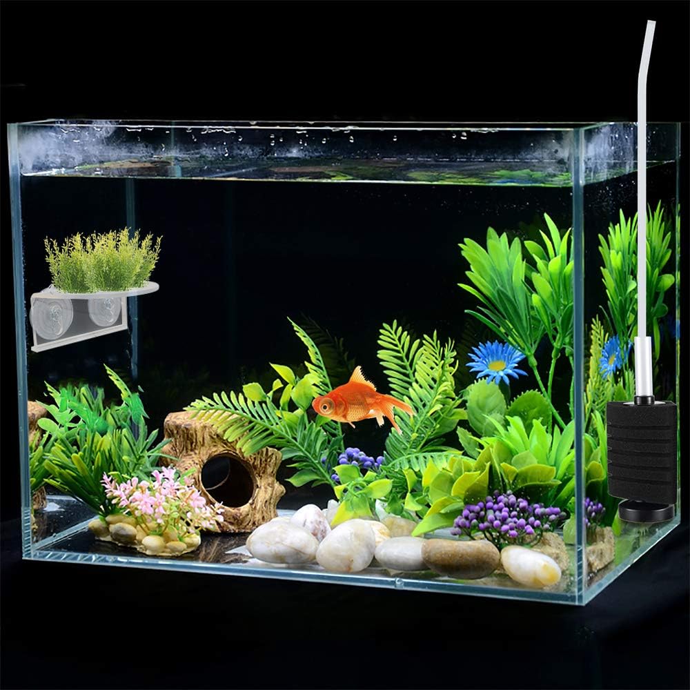 2Pack Aquarium Shelf,Transparent Acrylic Ledge Plants Holder for Substrate and Live Plants,with Strong Suction Cups for Fish Tank Multi-layer Decorations
