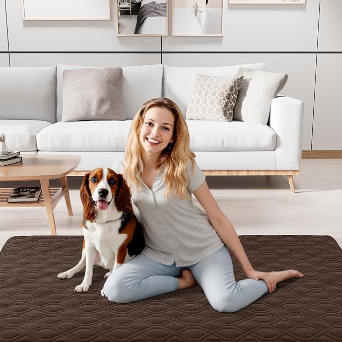 Smiry Reversible Waterproof Couch Covers for Sofa, Washable Dogs Couch Covers for 3 Cushion Sofa Pet Friendly, Water Resistant Furniture Protector Slipcover, Geometric (40"x50", Chocolate/Dark Grey)
